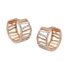Paar Creolen 12x6mm Ohrringe Klappcreole Streben 375 Gold Rotgold bicolor Damen