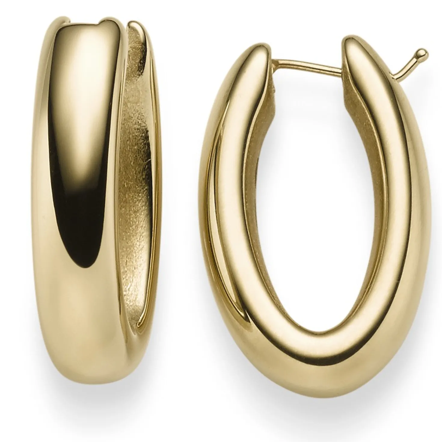 Paar Creolen 27,5x6,5mm Ohrringe Ohrschmuck 585 Gold Gelbgold glänzend leicht