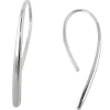 Paar Durchzieher Ohrhaken 33x2,5mm Tropfen aus 925 Silber glänzend