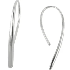 Paar Durchzieher Ohrhaken 33x2,5mm Tropfen aus 925 Silber glänzend