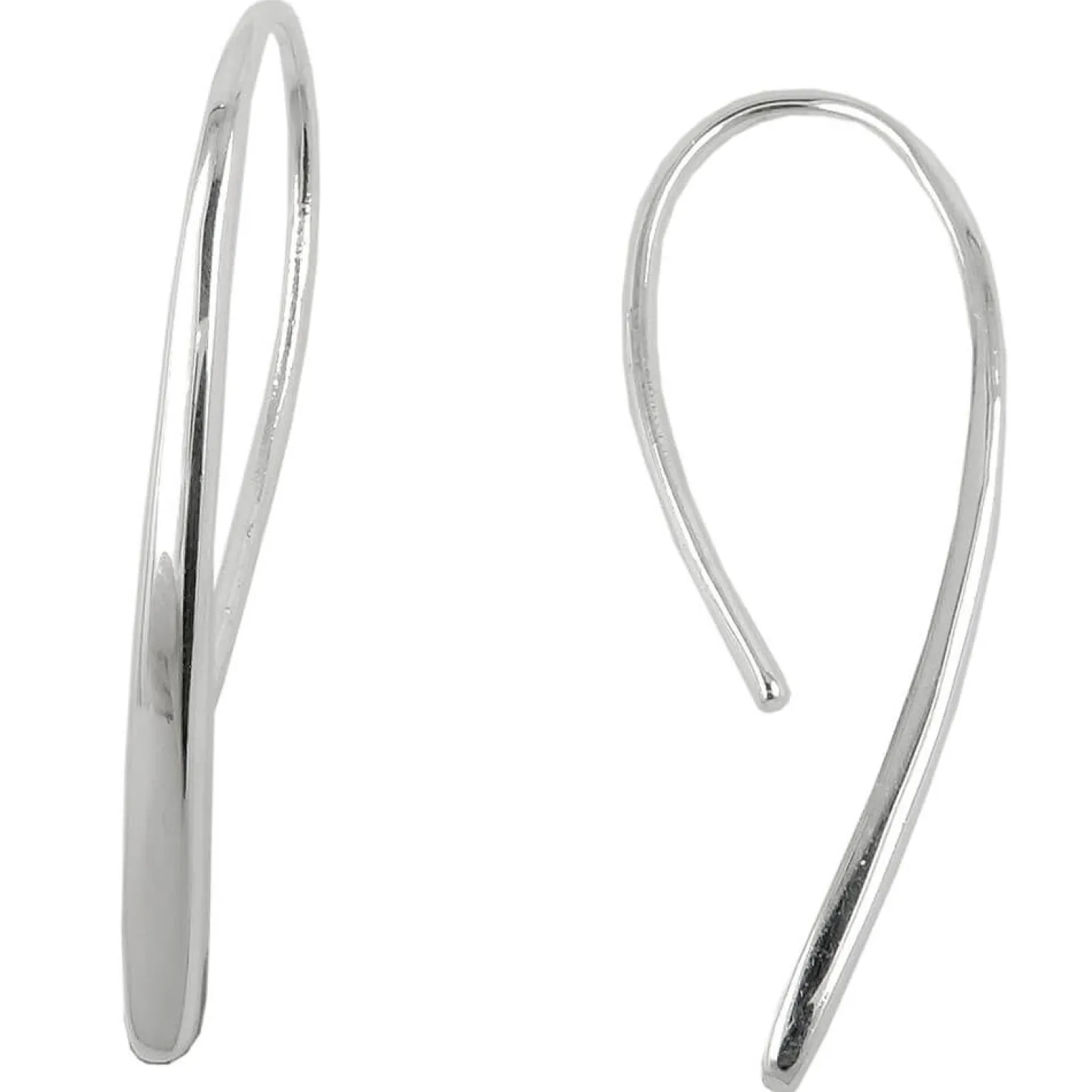 Paar Durchzieher Ohrhaken 33x2,5mm Tropfen aus 925 Silber glänzend