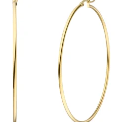 Paar große Creolen 70x2mm aus Edelstahl gold-farben rund glänzend
