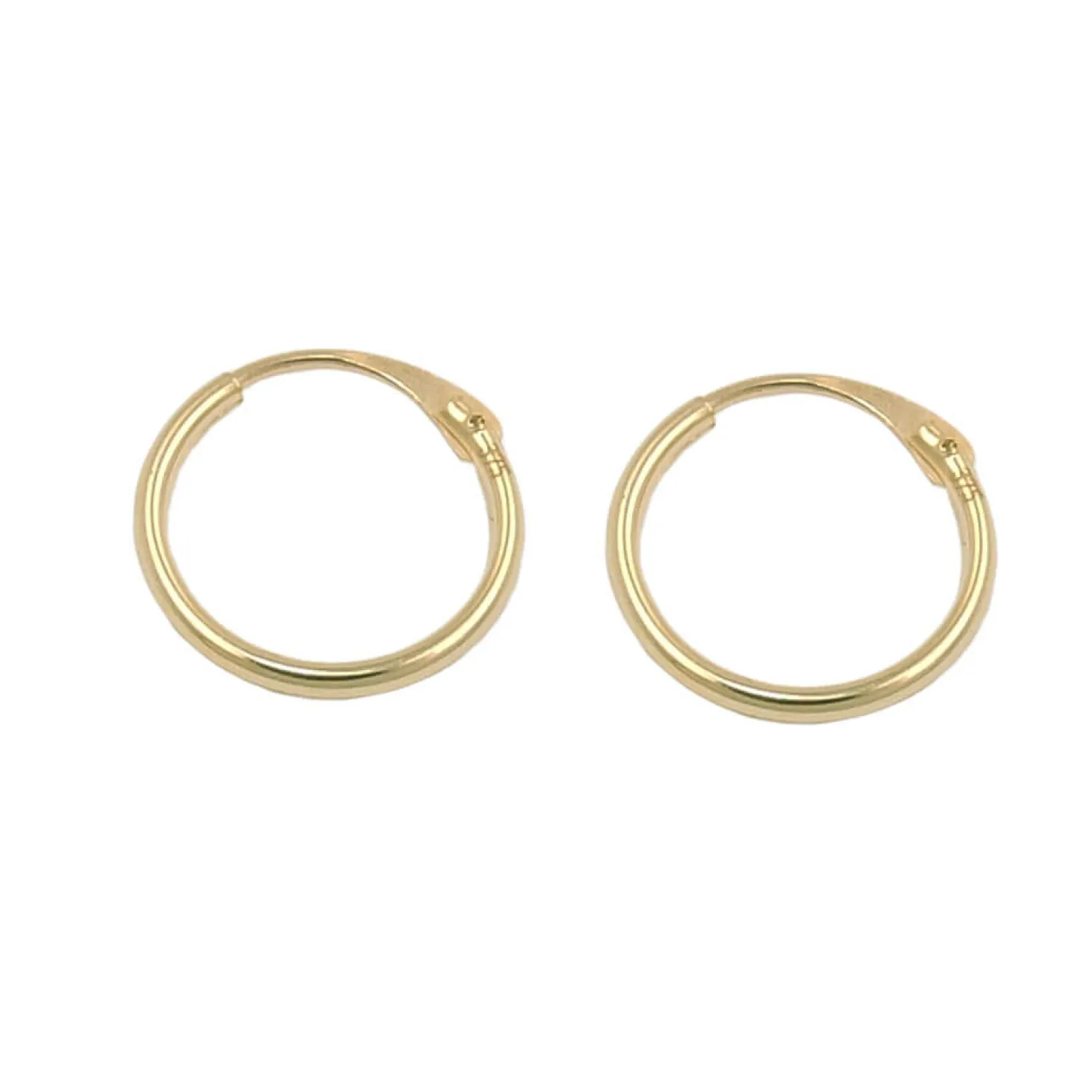 Paar kleine Creolen Ø10mm Drahtcreole 9Kt 375 Gold Gelbgold Ohrringe glänzend