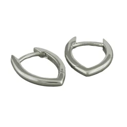 Paar kleine Creolen Ohrringe 16x11mm spitzoval aus 925 Silber glänzend Kinder