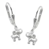 Paar kleine Ohrhänger Ohrringe mit Elefanten 21x7mm 925 Silber glänzend Kinder