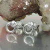 Paar kleine Ohrstecker Ohrringe 7x6mm Kreis mit Knoten aus 925 Silber