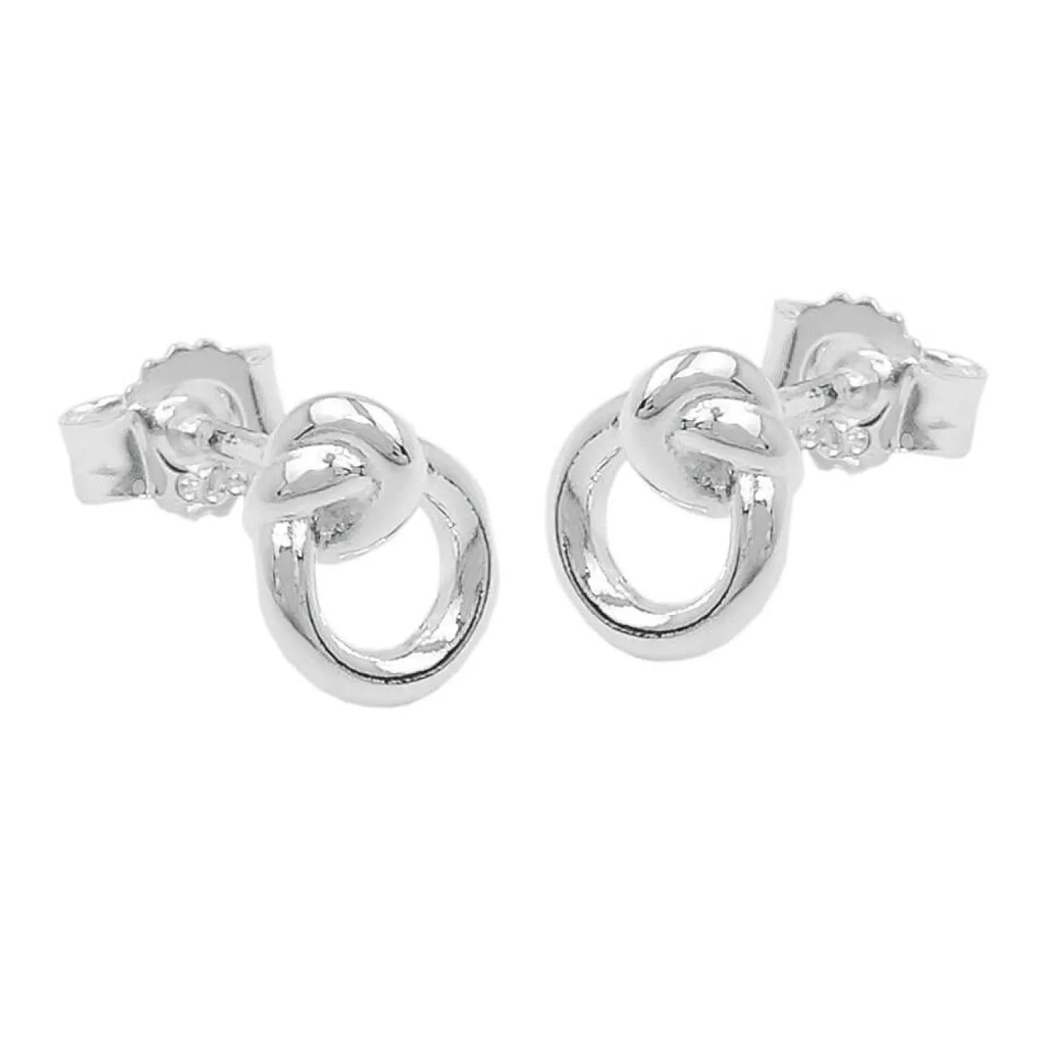 Paar kleine Ohrstecker Ohrringe 7x6mm Kreis mit Knoten aus 925 Silber