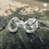 Paar kleine Ohrstecker Ohrringe 7x6mm Kreis mit Knoten Zirkonia 925 Silber