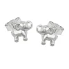 Paar kleine Ohrstecker Ohrringe 6x7mm mit Elefanten 925 Silber glänzend Kinder