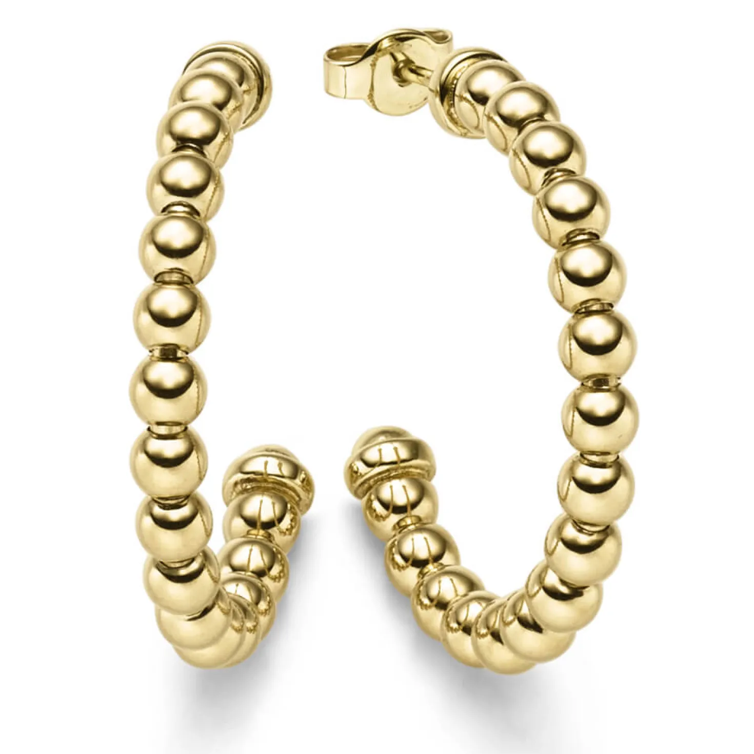 Paar Kugel-Creolen Halbcreolen Ohrringe Ohrschmuck 32x4mm aus 585 Gold Gelbgold