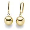 Paar Ohrhänger Ohrringe Creolen mit Kugel aus 585 Gold Gelbgold 28,5x11mm