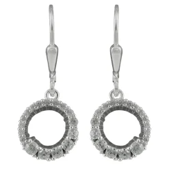 Paar Ohrhänger Ohrringe 26x10mm Kreise mit Zirkonia 925 Silber