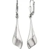 Paar Ohrringe Boutons Ohrhänger 8,1x40mm 925 Silber rhodiniert teilmattiert