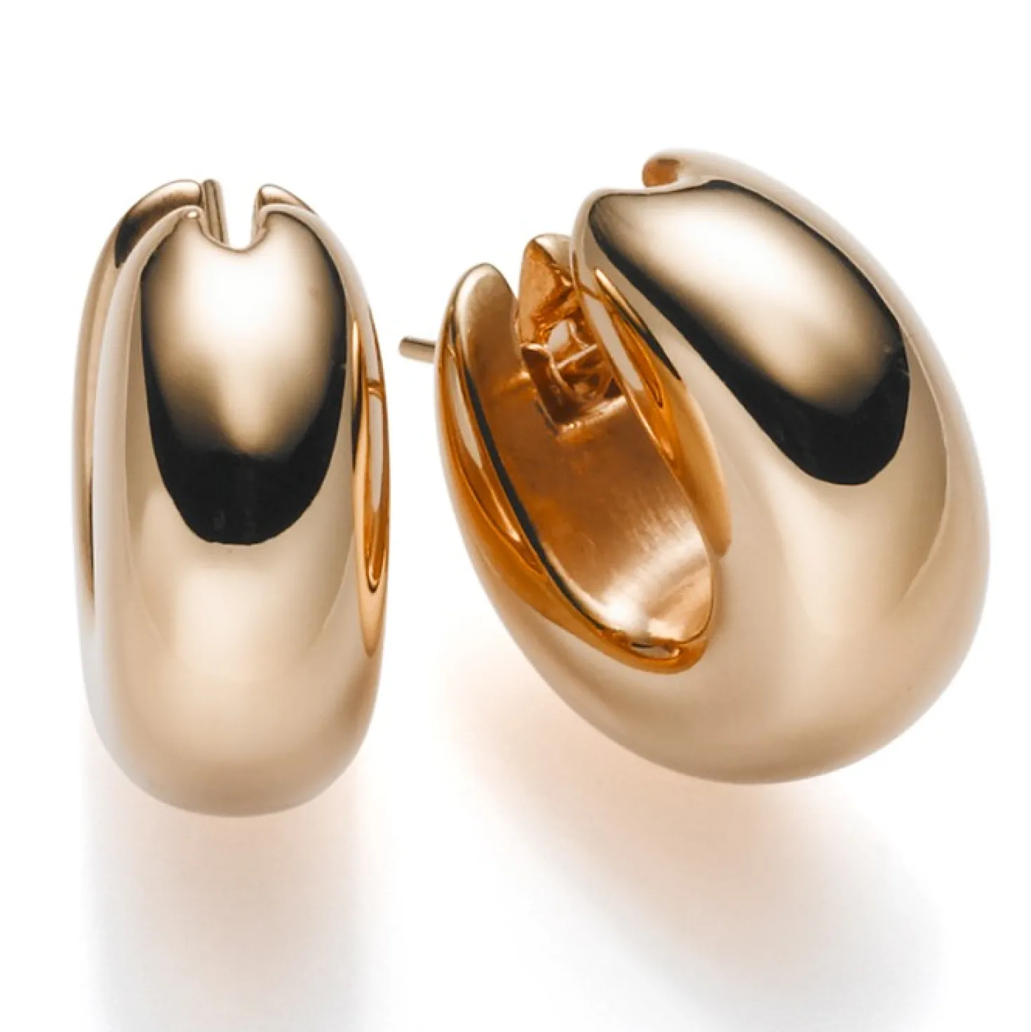 Paar Ohrringe Creole Creolen 20x8mm glänzend 585 Gold Rotgold Damen