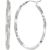 Paar Ohrringe Creolen Creole 40,6mm oval 925 Silber rhodiniert gedreht