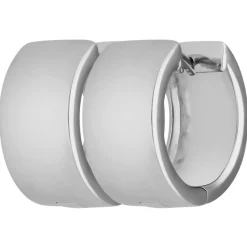 Paar Ohrringe Creolen flach kantig Ohrschmuck aus 925 Silber rhodiniert 15x7,9mm