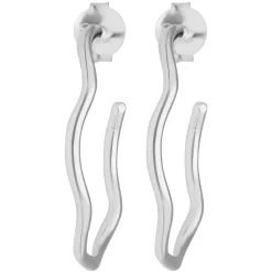 Paar Ohrringe Creolen Halbcreolen gewellt Ohrschmuck aus 925 Silber 28,5x1,7mm
