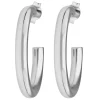 Paar Ohrringe Creolen Halbcreolen schlicht aus 925 Silber rhodiniert 26x3,5mm