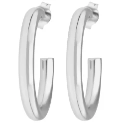 Paar Ohrringe Creolen Halbcreolen schlicht Ohrschmuck aus 925 Silber 26x3,5mm