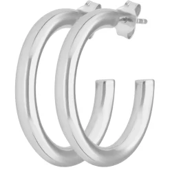 Paar Ohrringe Creolen Halbcreolen schlicht Ohrschmuck aus 925 Silber 26x3,5mm