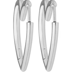 Paar Ohrringe Creolen Herzen Ohrschmuck aus 925 Silber rhodiniert 25x2,4mm