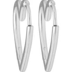 Paar Ohrringe Creolen Herzen Ohrschmuck aus 925 Silber 19,3x1,8mm