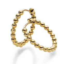 Paar Ohrringe Creolen Kügelchen 19,5x2mm 585 Gold Gelbgold Ohrschmuck