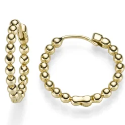 Paar Ohrringe Creolen Kügelchen 19,5x2mm 585 Gold Gelbgold Ohrschmuck