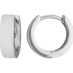Paar Ohrringe Creolen klein flach kantig Ohrschmuck aus 925 Silber 12,6x4mm