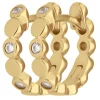 Paar Ohrringe Creolen mit Zirkonia Ohrschmuck aus 333 Gold Gelbgold 12x2,5mm
