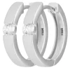 Paar Ohrringe Creolen mit Zirkonia Ohrschmuck aus 925 Silber 16x3,2mm