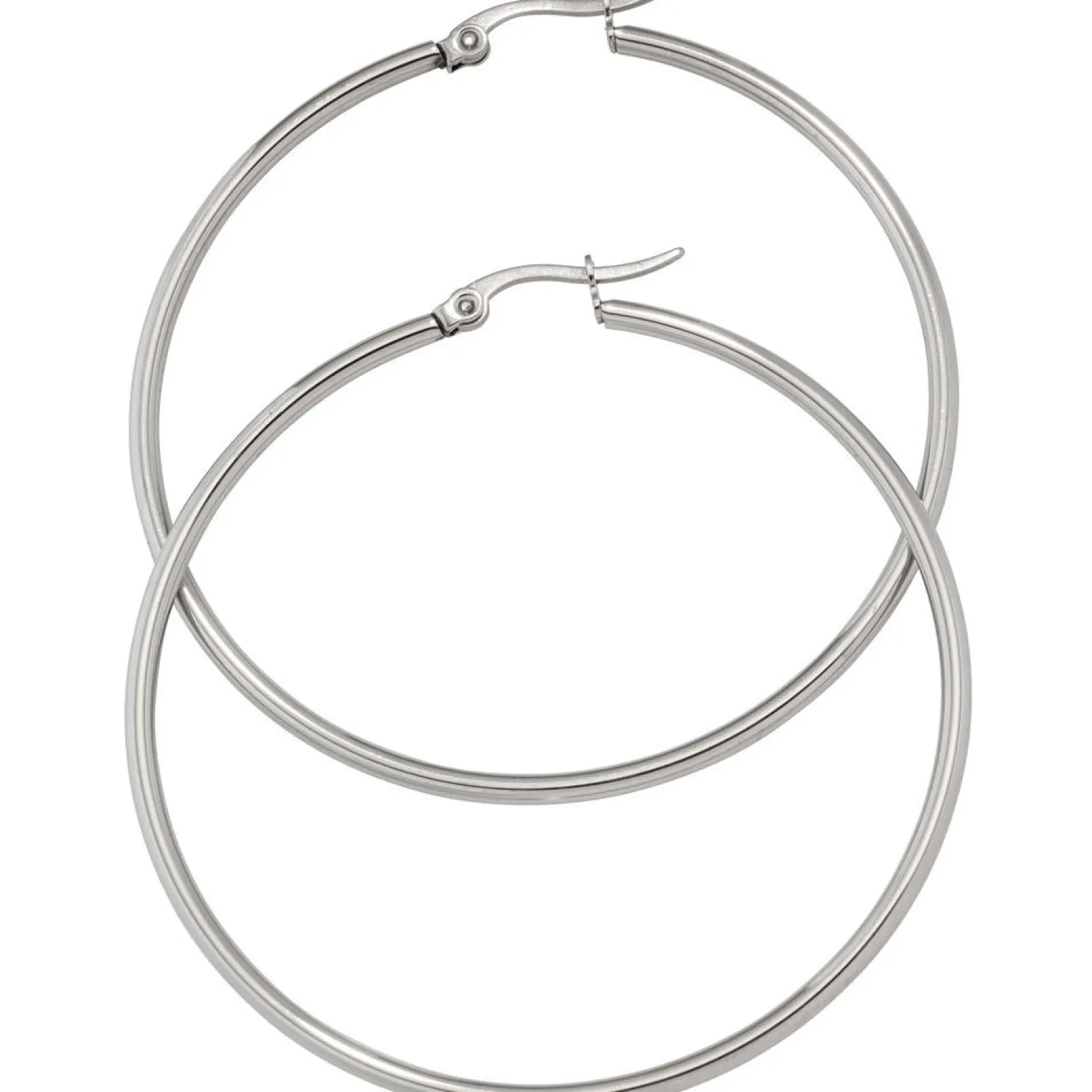 Paar Ohrringe Creolen 54,2mm Ohrschmuck rund, Edelstahl, Klappcreolen Damen