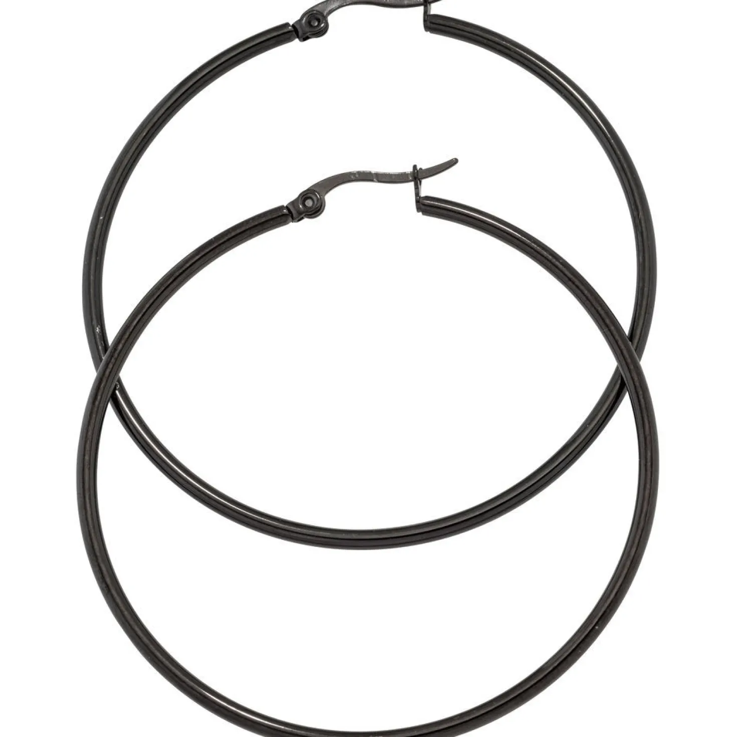 Paar Ohrringe Creolen 54,4mm Ohrschmuck rund, Edelstahl schwarz beschichtet