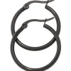 Paar Ohrringe Creolen 24,3mm Ohrschmuck rund, Edelstahl schwarz beschichtet