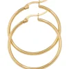 Paar Ohrringe Creolen 33,7mm Ohrschmuck rund, Edelstahl vergoldet Damen