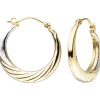 Paar Ohrringe Creolen 20,5mm rund gewölbt 333 Gold Gelbgold Goldohrringe
