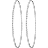 Paar Ohrringe Creolen rund diamantiert groß Ohrschmuck aus 925 Silber 60x1,8mm