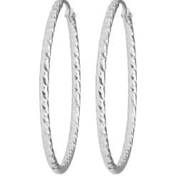 Paar Ohrringe Creolen rund diamantiert Ohrschmuck aus 925 Silber 30x1,8mm