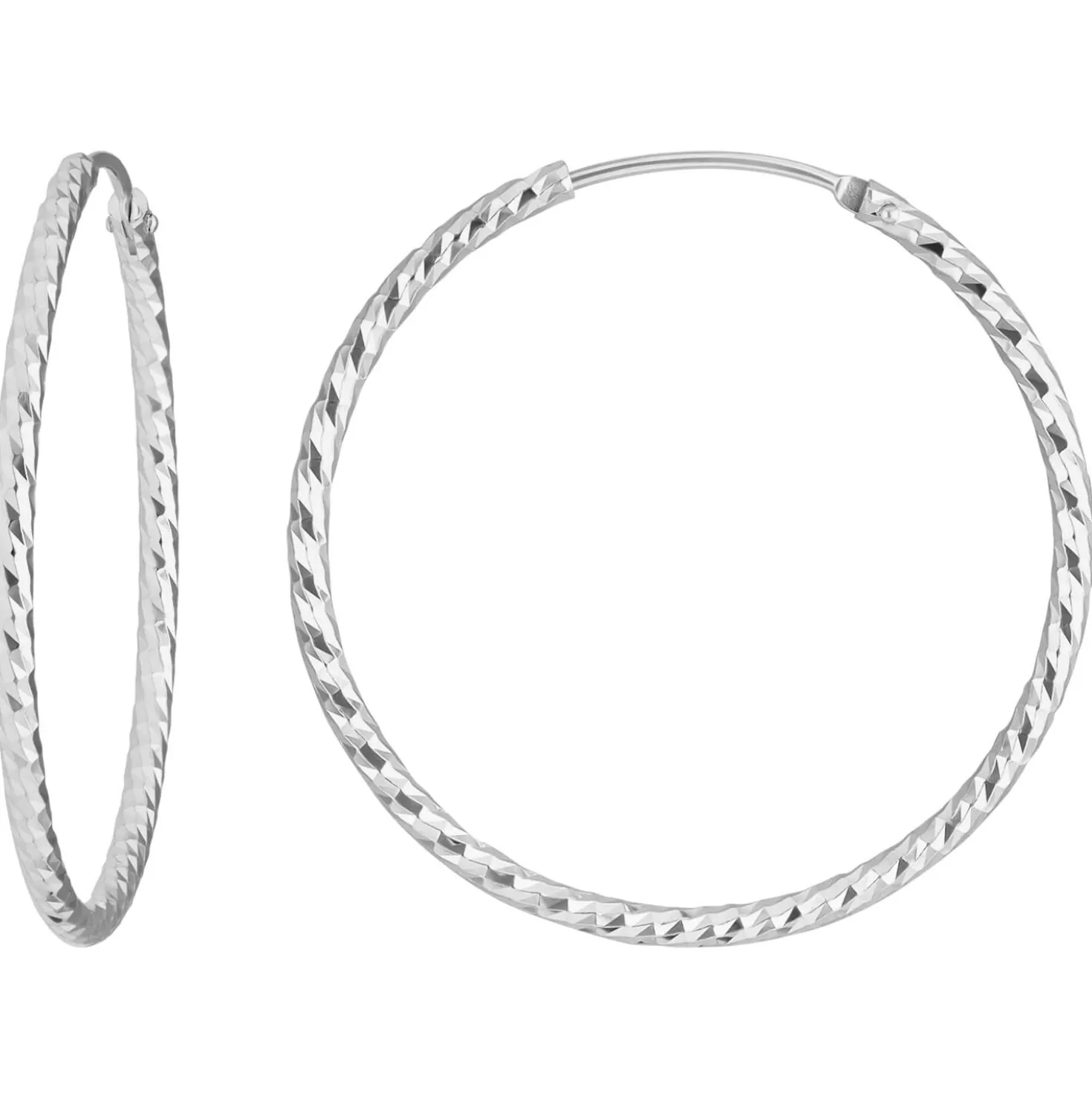 Paar Ohrringe Creolen rund diamantiert Ohrschmuck aus 925 Silber 30x1,8mm