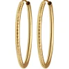 Paar Ohrringe Creolen rund gehämmert Ohrschmuck aus 375 Gold Gelbgold 29x2mm
