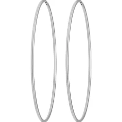 Paar Ohrringe Creolen rund groß Ohrschmuck aus 925 Silber rhodiniert 62x1,5mm