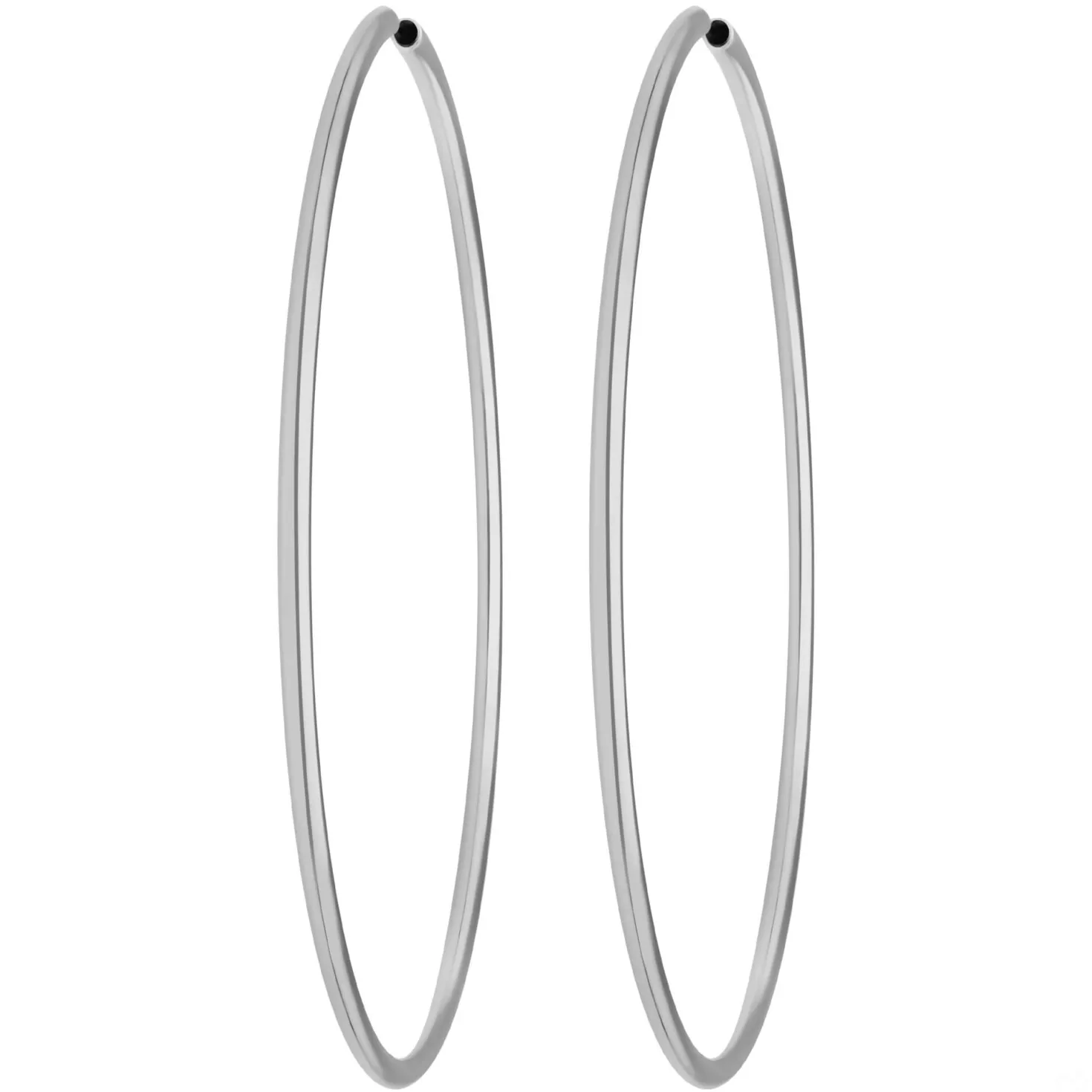 Paar Ohrringe Creolen rund groß XL Ohrschmuck aus 925 Silber rhodiniert 70x2mm