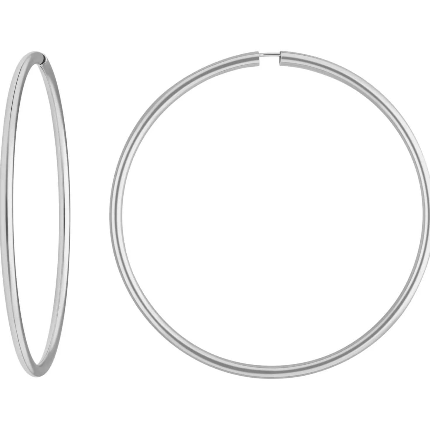 Paar Ohrringe Creolen rund groß XL Ohrschmuck aus 925 Silber 70x3mm