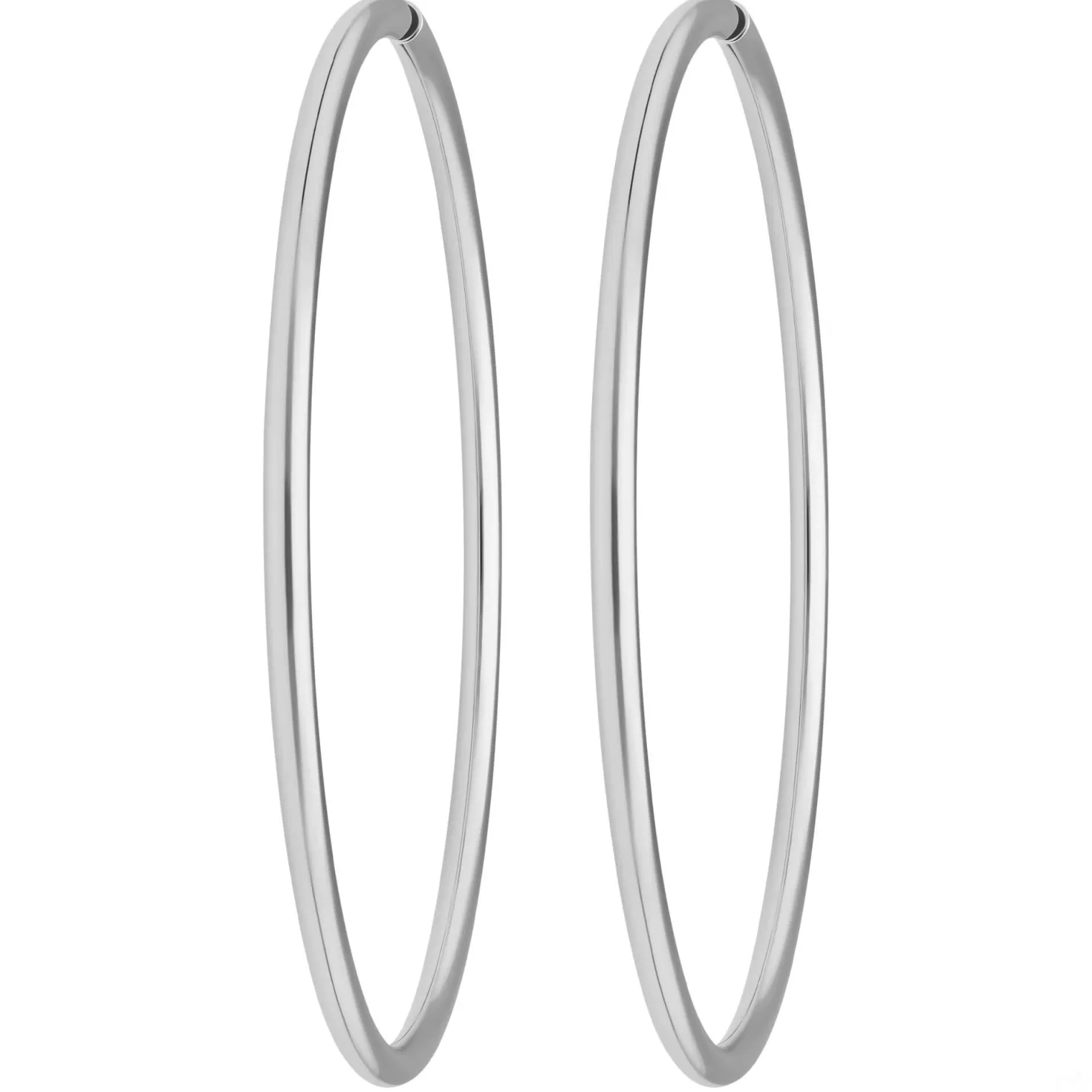 Paar Ohrringe Creolen rund groß XL Ohrschmuck aus 925 Silber 70x3mm