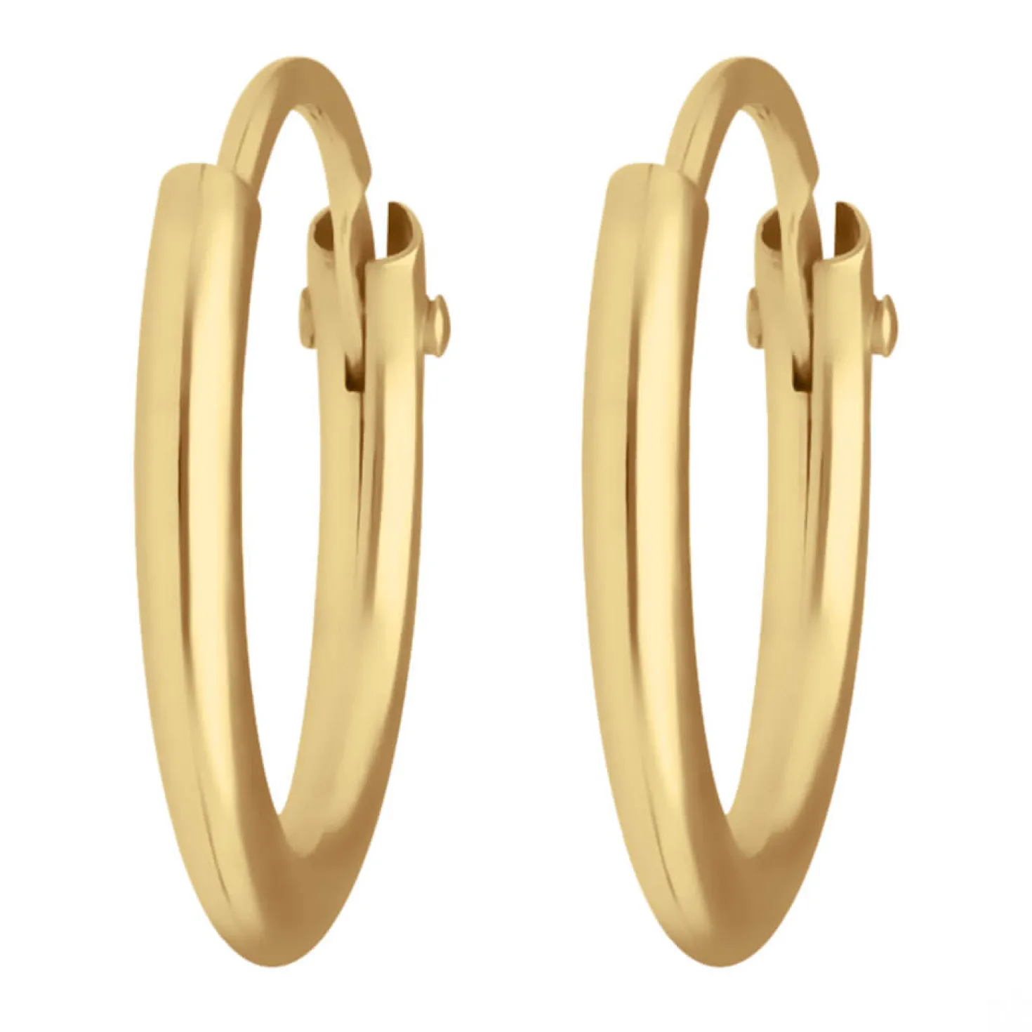 Paar Ohrringe Creolen rund klein & fein aus 333 Gold Gelbgold 10,7x1,3mm