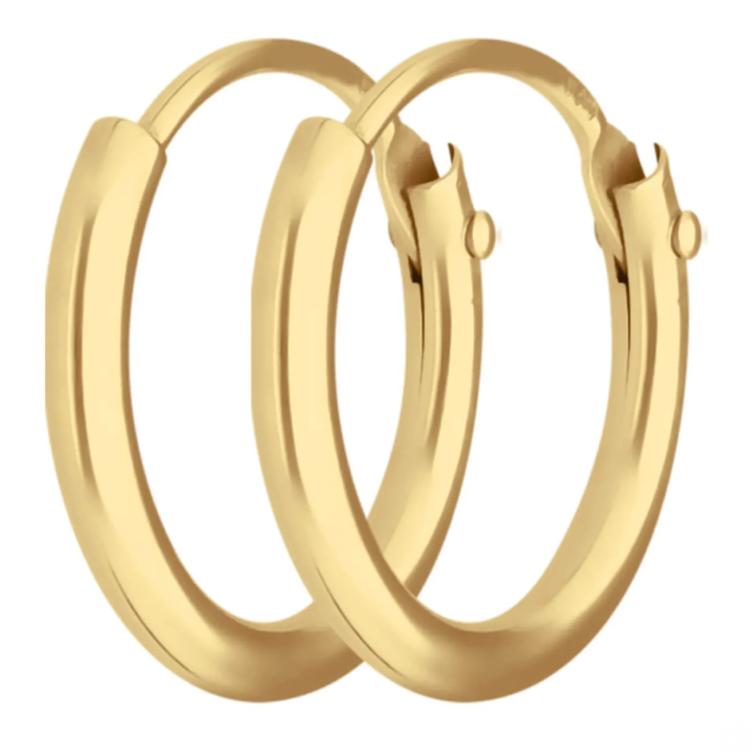 Paar Ohrringe Creolen rund klein & fein aus 333 Gold Gelbgold 10,7x1,3mm