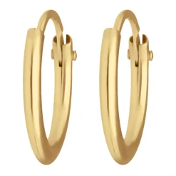 Paar Ohrringe Creolen rund klein & fein aus 585 Gold Gelbgold 10,7x1,3mm