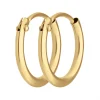Paar Ohrringe Creolen rund klein & fein aus 585 Gold Gelbgold 11x1,3mm