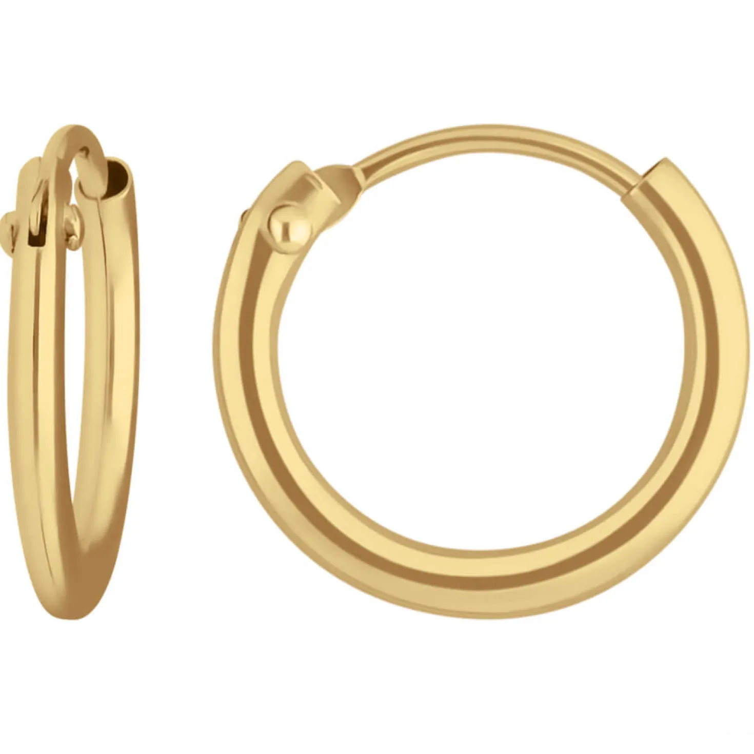 Paar Ohrringe Creolen rund klein & fein aus 585 Gold Gelbgold 11x1,3mm