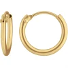 Paar Ohrringe Creolen rund klein & fein aus 333 Gold Gelbgold 11x1,3mm